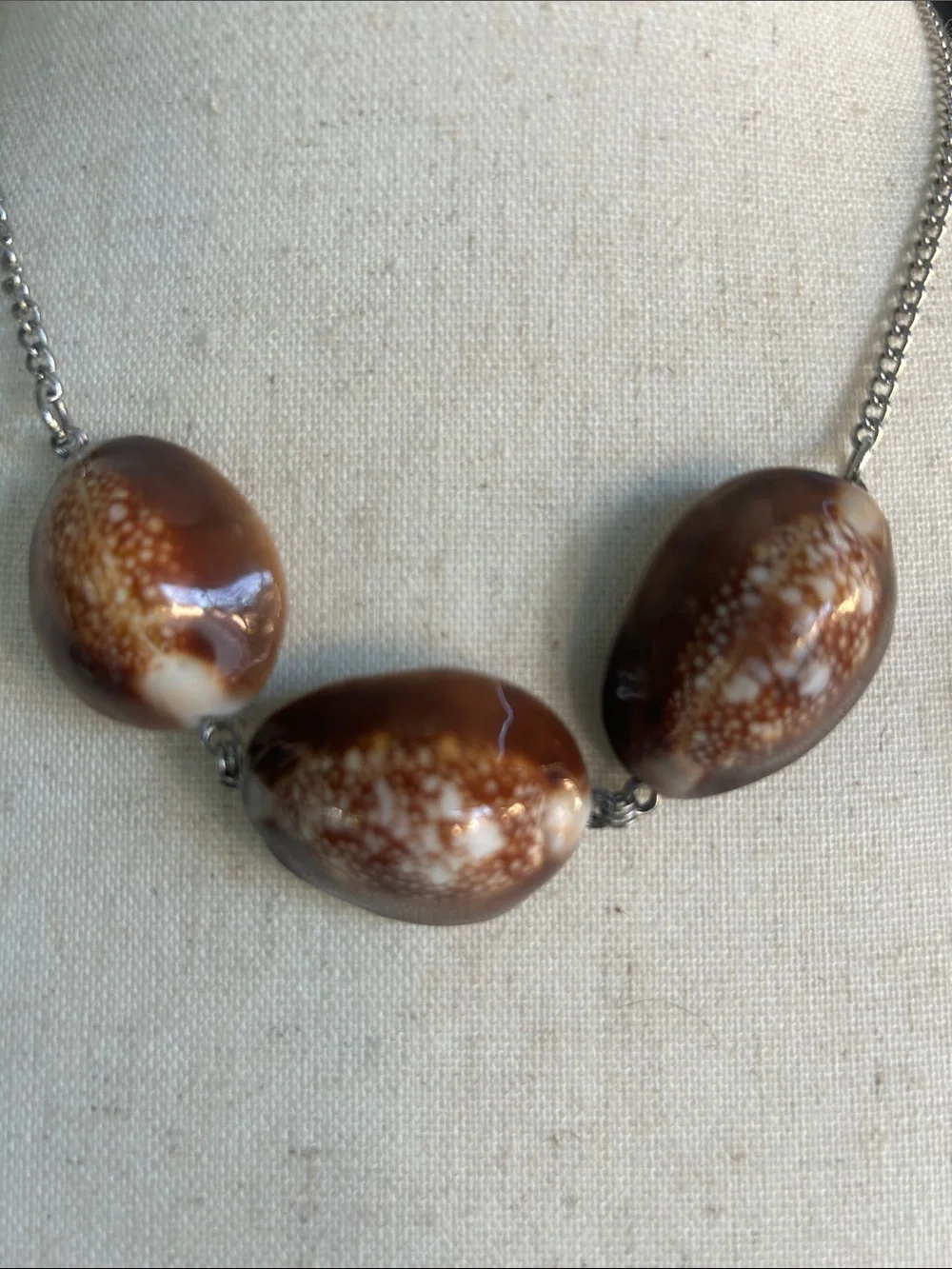 Vintage Snakehead Cowrie Shell Necklace & Earring Set